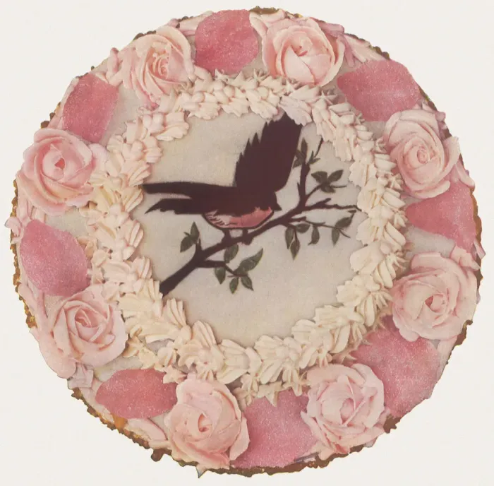 Framed Print : Bird and Roses Cake Date: 1935 Framed Print : Bird and Roses Cake Date: 1935