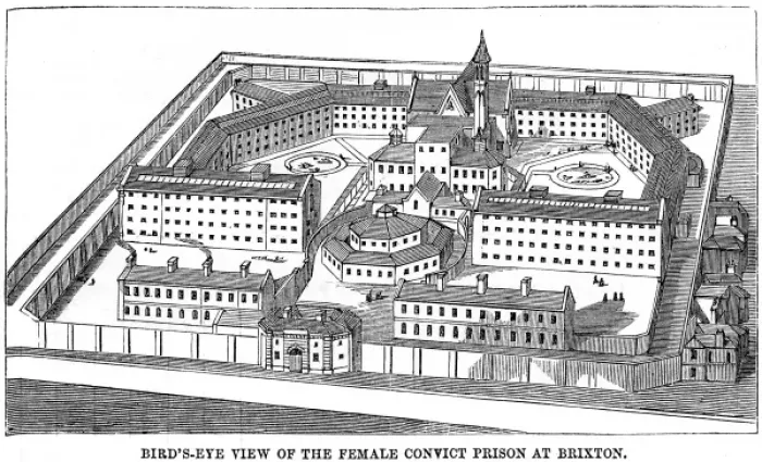 Framed Print : Bird s-eye of the Female Convict Prison at Brixton Framed Print : Bird s-eye of the Female Convict Prison at Brixton