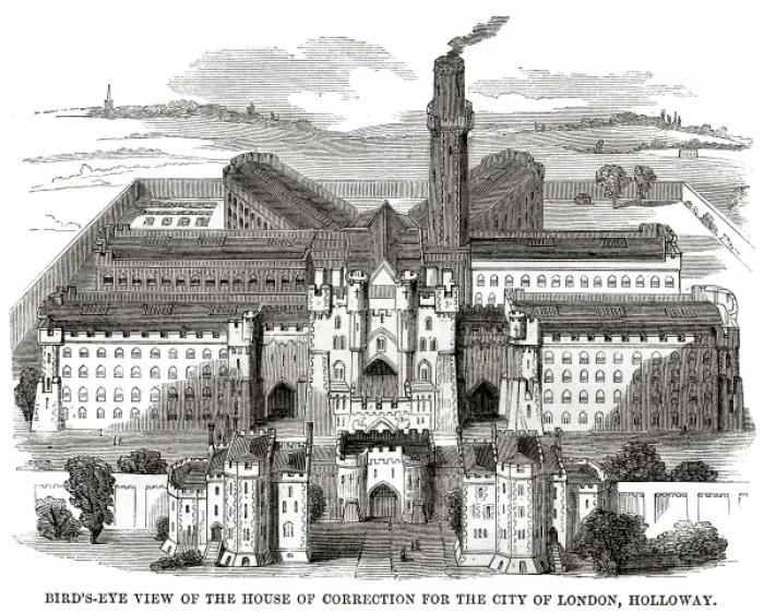 Framed Print : Bird s-eye view of Holloway Prison