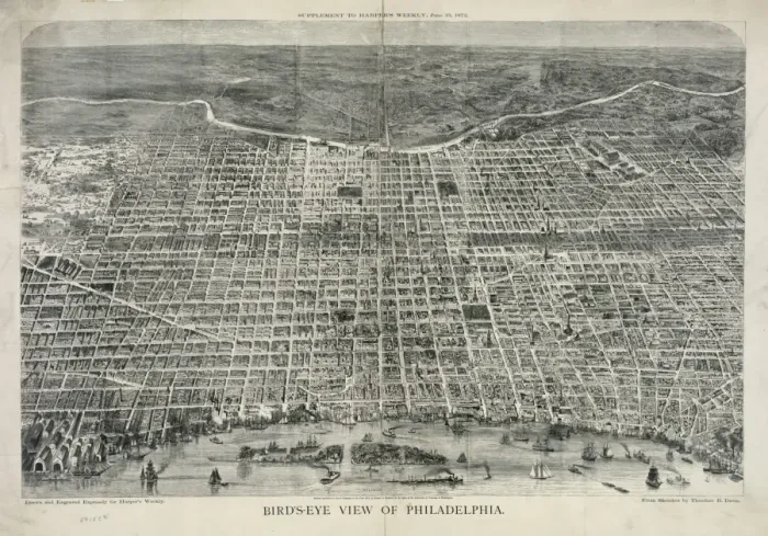Framed Print : Bird s-eye view of Philadelphia Framed Print : Bird s-eye view of Philadelphia