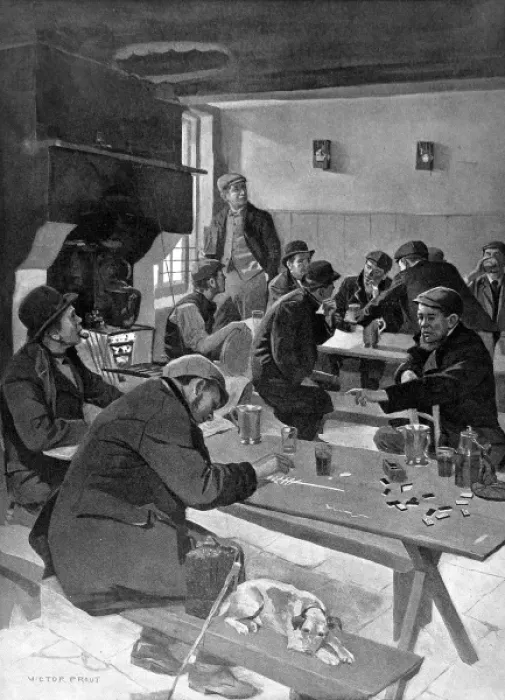Framed Print : Bird Singing Match in an East End Pub, 1903 Framed Print : Bird Singing Match in an East End Pub, 1903