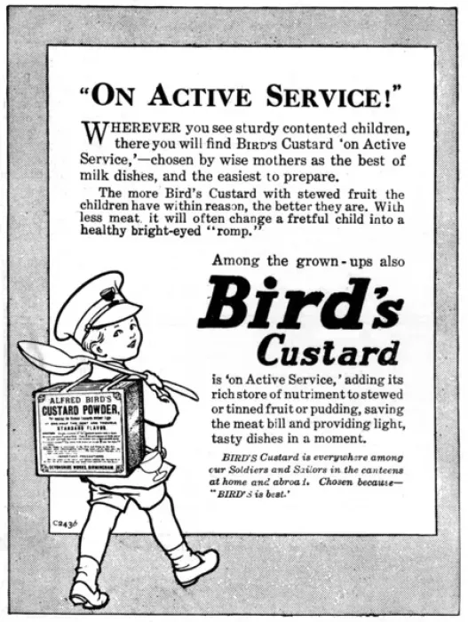 Framed Print : Birds Custard advertisement, WW1 Framed Print : Birds Custard advertisement, WW1