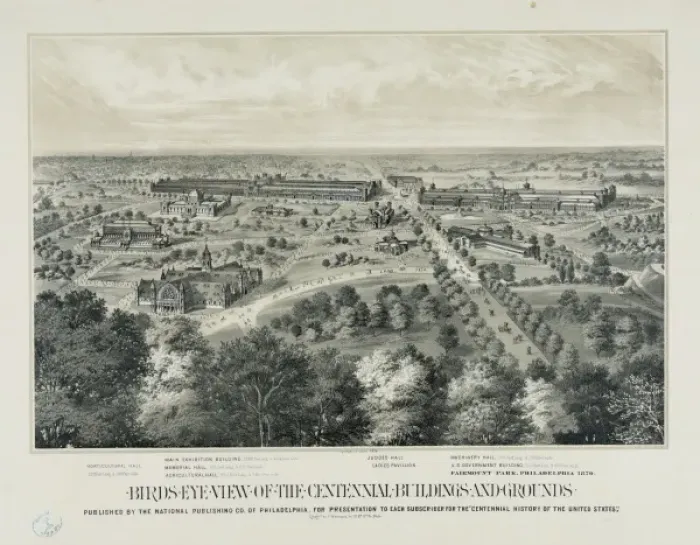 Framed Print : Birds eye view of the centennial buildings and grounds Framed Print : Birds eye view of the centennial buildings and grounds