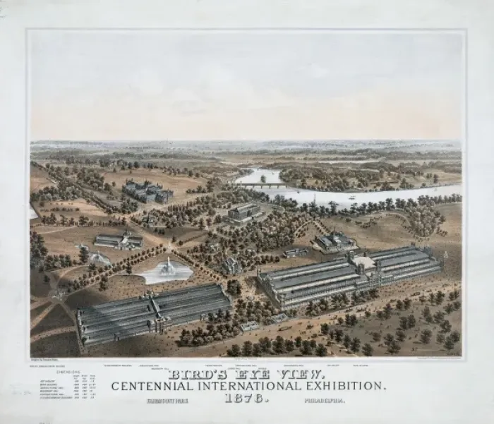Framed Print : Birds eye view. Centennial international exhibition. 1876 Framed Print : Birds eye view. Centennial international exhibition. 1876