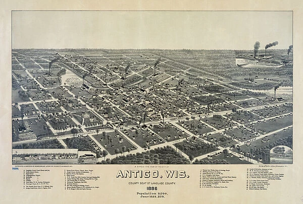 A birds eye view of the city of Antigo, Wis. county seat o