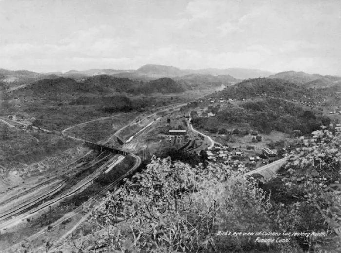 Framed Print : Birds eye view of Culebra Cut Framed Print : Birds eye view of Culebra Cut