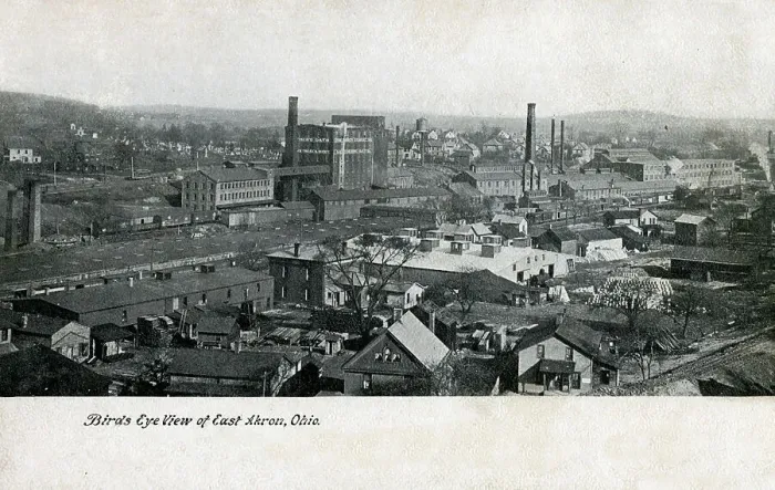 Framed Print : Bird's Eye View of East Akron, Ohio, USA Framed Print : Bird's Eye View of East Akron, Ohio, USA