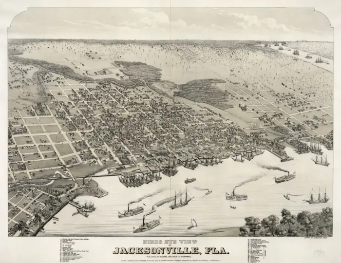Framed Print : Birds eye view of Jacksonville, Fla Framed Print : Birds eye view of Jacksonville, Fla