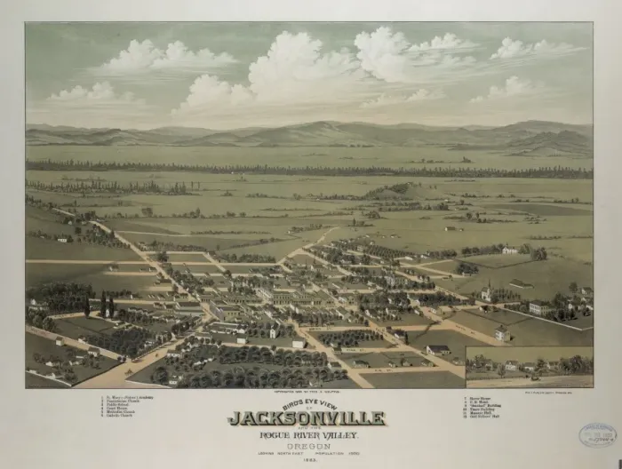 Framed Print : Birds eye view of Jacksonville and the Rogue River Valley Framed Print : Birds eye view of Jacksonville and the Rogue River Valley