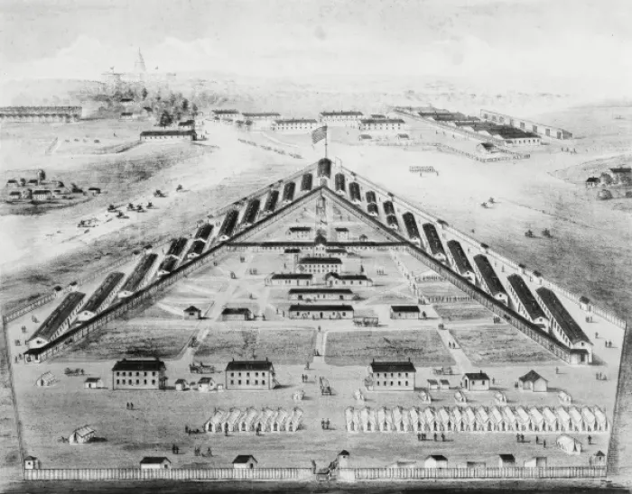 Framed Print : Birds eye view of Lincoln U. S. General Hospital, Washington Framed Print : Birds eye view of Lincoln U. S. General Hospital, Washington