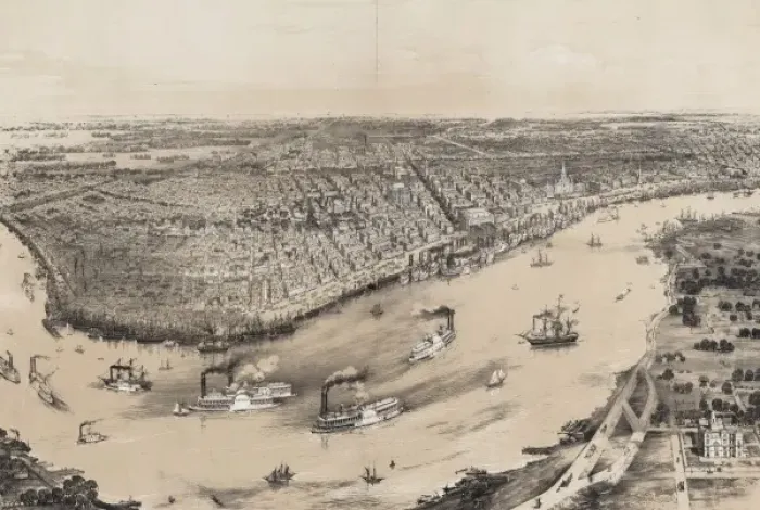 Framed Print : Birds eye view of New-Orleans Framed Print : Birds eye view of New-Orleans