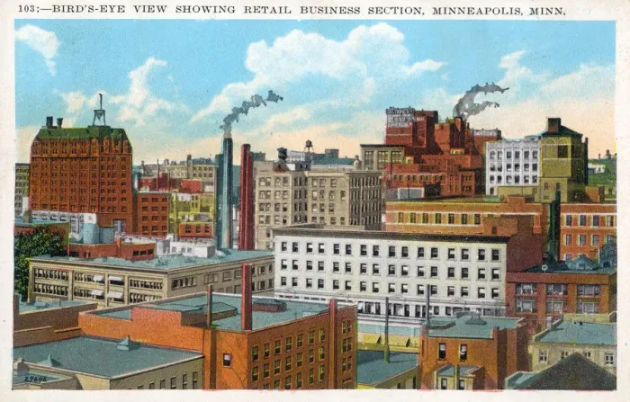 Framed Print : Birds eye view - Retail Business Section - Minneapolis, Minnesota, USA Framed Print : Birds eye view - Retail Business Section - Minneapolis, Minnesota, USA