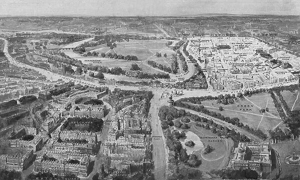 Birds-eye view of the Social London, 1914
