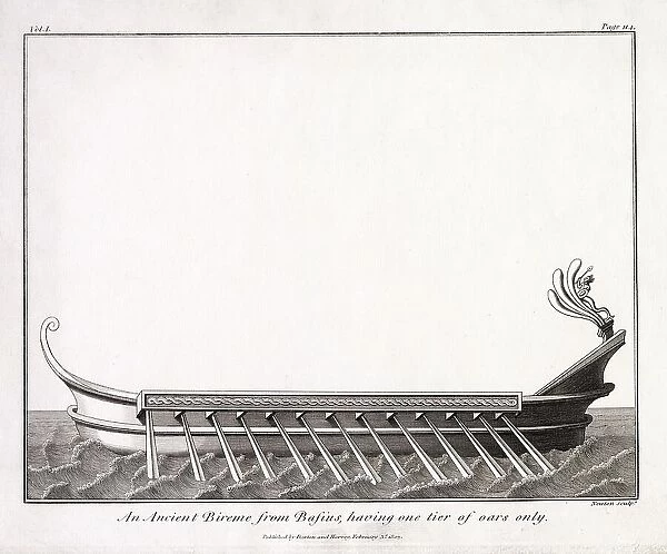 A bireme from Bafius (Basius?) with a single tier of oars visible
