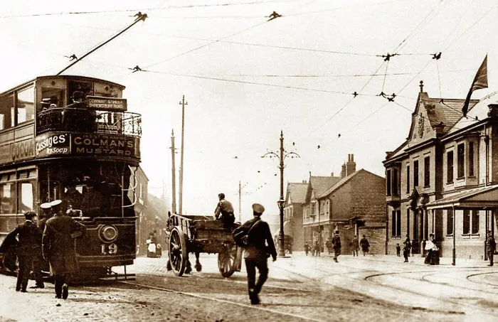 Framed Print : Birkenhead Laird Street Tram Terminus early 1900s Framed Print : Birkenhead Laird Street Tram Terminus early 1900s