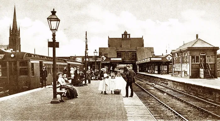 Framed Print : Birkenhead Park Railway Station early 1900s Framed Print : Birkenhead Park Railway Station early 1900s
