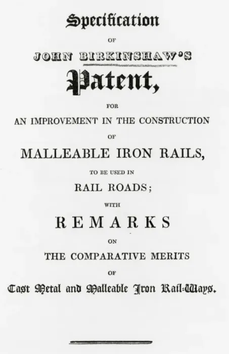 Framed Print : Birkinshaws?s Patent for malleable iron rails for railroads Framed Print : Birkinshaws?s Patent for malleable iron rails for railroads