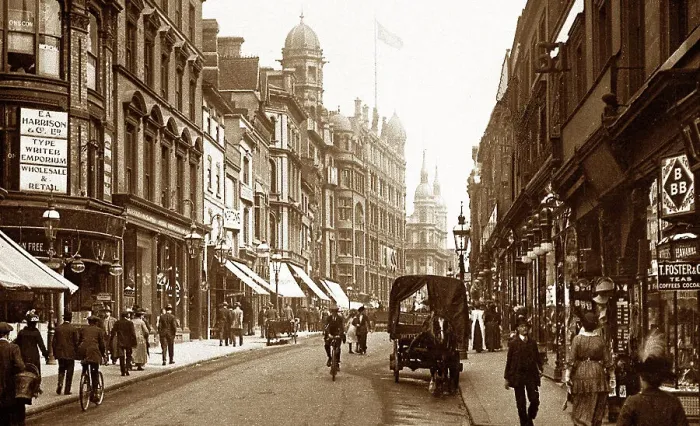 Framed Print : Birmingham Bull Street early 1900s Framed Print : Birmingham Bull Street early 1900s