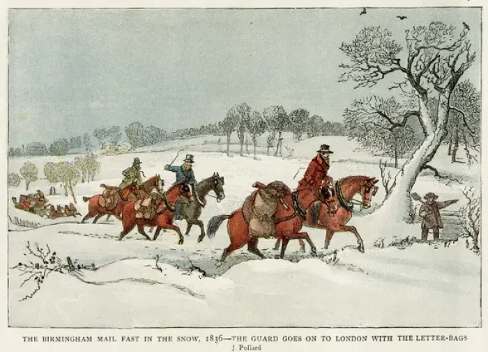 Framed Print : Birmingham mail in snow 1836 Framed Print : Birmingham mail in snow 1836
