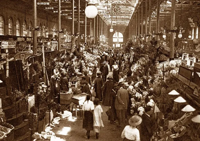 Framed Print : Birmingham Market Hall early 1900s Framed Print : Birmingham Market Hall early 1900s