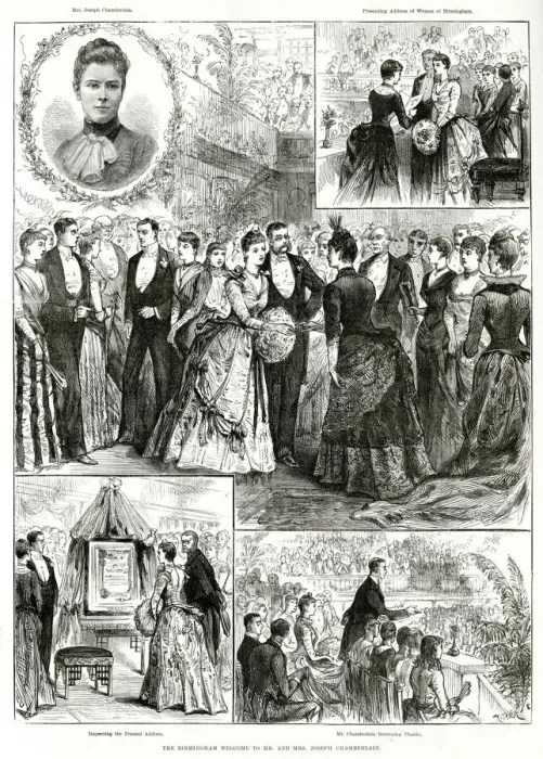 Framed Print : Birmingham welcome to Mr and Mrs Chamberlain 1899 Framed Print : Birmingham welcome to Mr and Mrs Chamberlain 1899