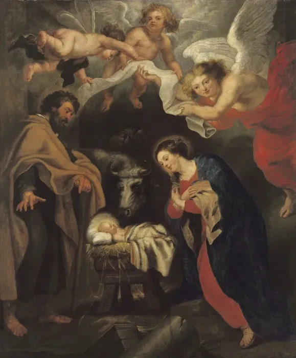 Framed Print : Birth. 17th c. Baroque art. Oil on canvas. SPAIN