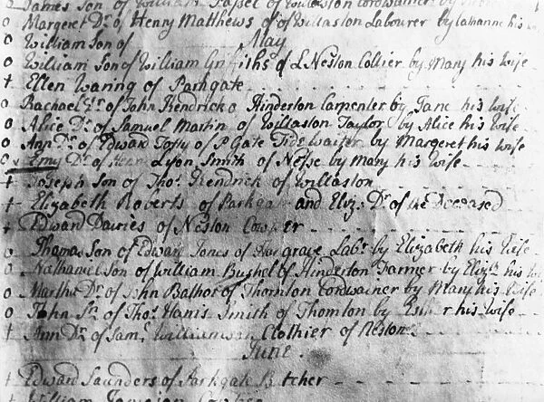 Birth Register 1760S