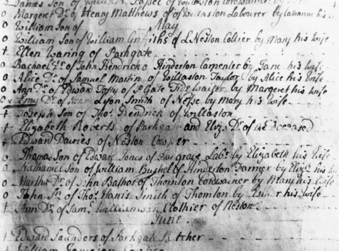 Framed Print : Birth Register 1760S Framed Print : Birth Register 1760S