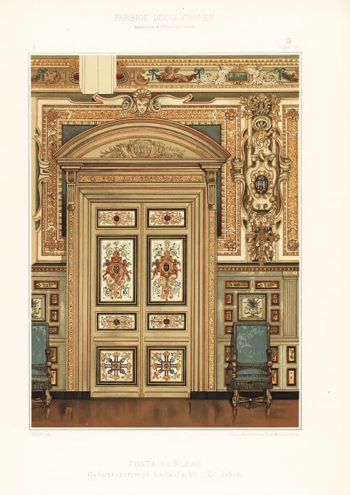 Framed Print : Birth room of King Louis XIII at Fontainebleau, 16th century Framed Print : Birth room of King Louis XIII at Fontainebleau, 16th century