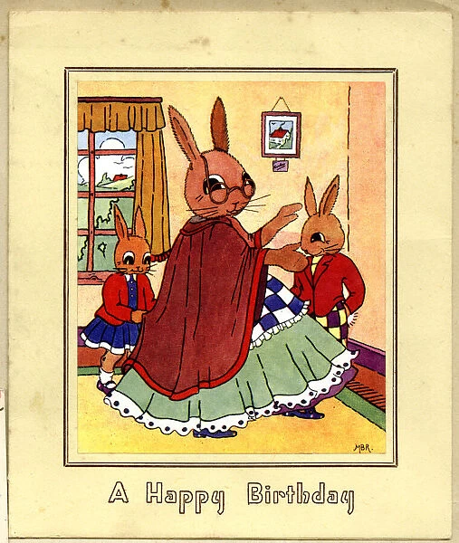Birthday Card, Bunny Rabbits