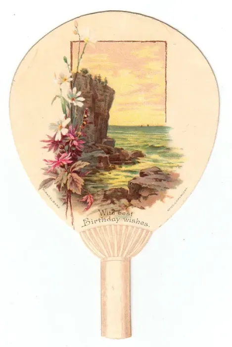Framed Print : Birthday card in the form of a fan Framed Print : Birthday card in the form of a fan