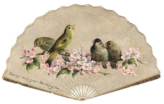 Framed Print : Birthday card in the form of a fan Framed Print : Birthday card in the form of a fan