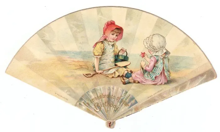 Framed Print : Birthday card in the form of a fan Framed Print : Birthday card in the form of a fan