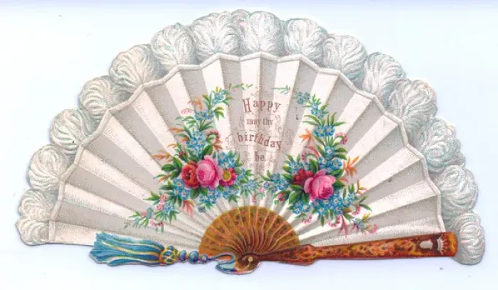 Framed Print : Birthday card in the form of a fan Framed Print : Birthday card in the form of a fan