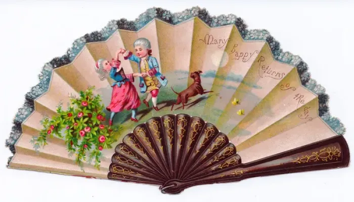 Framed Print : Birthday card in the form of a fan Framed Print : Birthday card in the form of a fan