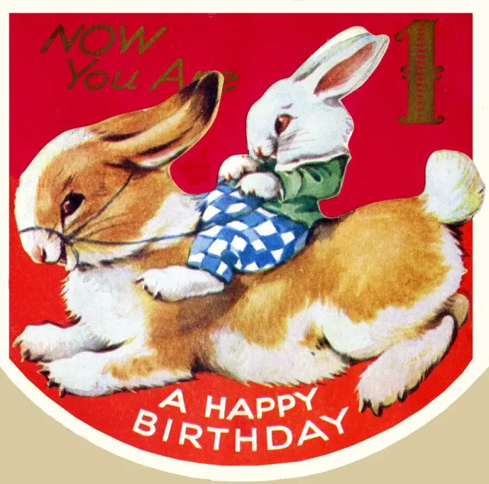 Framed Print : Birthday Card, Rabbit riding on larger Rabbit Framed Print : Birthday Card, Rabbit riding on larger Rabbit