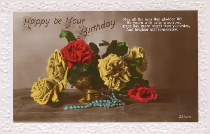 Framed Print : Birthday card with red and yellow roses Framed Print : Birthday card with red and yellow roses