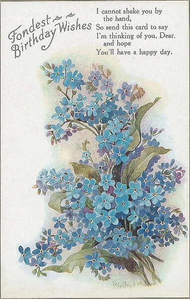 Birthday postcard design with flowers