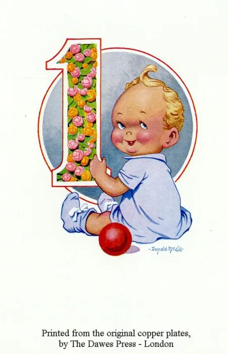 Framed Print : Birthday postcard, Little boy, 1st birthday Date: 20th century Framed Print : Birthday postcard, Little boy, 1st birthday Date: 20th century