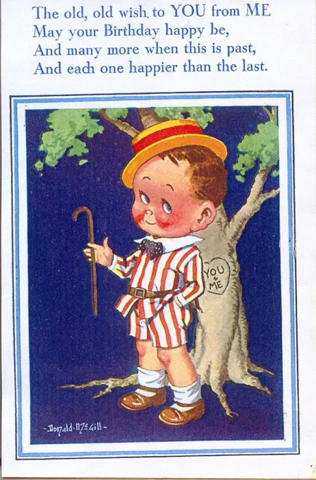 Framed Print : Birthday postcard, Little boy standing by a tree Framed Print : Birthday postcard, Little boy standing by a tree