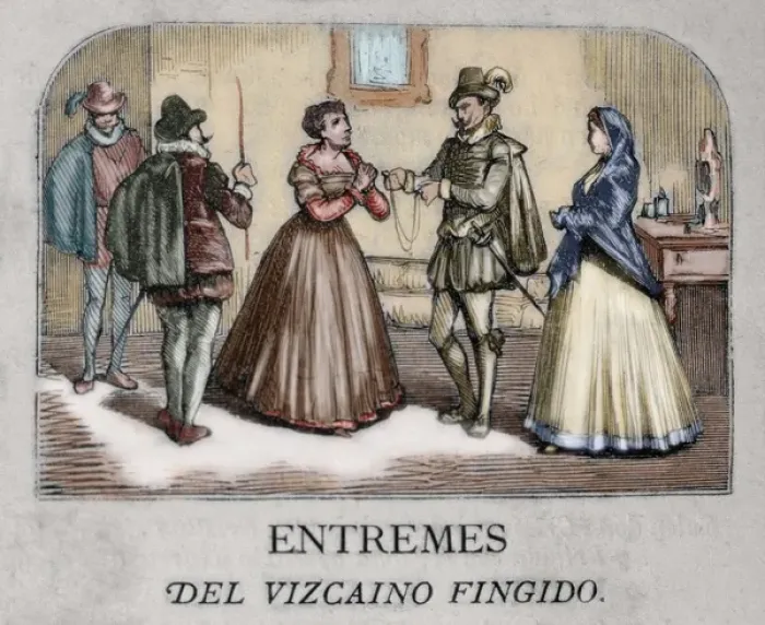 Framed Print : The Biscayan feigned (El Vizcaino fingido). Short farce by C Framed Print : The Biscayan feigned (El Vizcaino fingido). Short farce by C