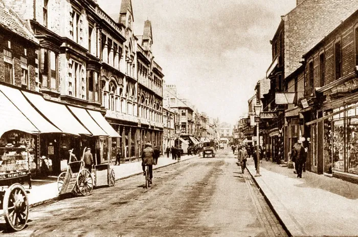 Framed Print : Bishop Auckland Newgate Street early 1900s Framed Print : Bishop Auckland Newgate Street early 1900s