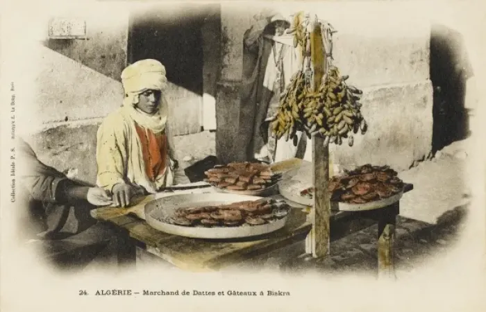 Framed Print : Biskra - Southern Algeria - Cake and Date Seller Framed Print : Biskra - Southern Algeria - Cake and Date Seller