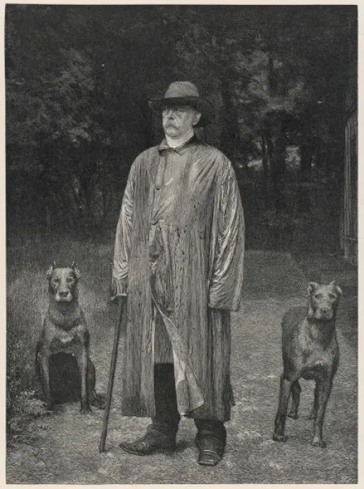 Framed Print : Bismarck with Dogs 1887 Framed Print : Bismarck with Dogs 1887