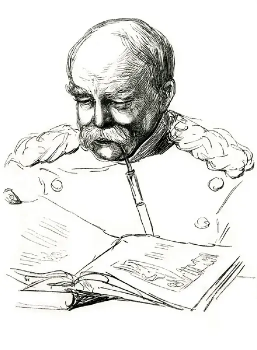 Framed Print : Bismarck Reads, 1877 Framed Print : Bismarck Reads, 1877