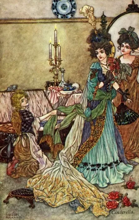Framed Print : Black. Cinderella. Charles Folkard. c. 1923. jpg Framed Print : Black. Cinderella. Charles Folkard. c. 1923. jpg