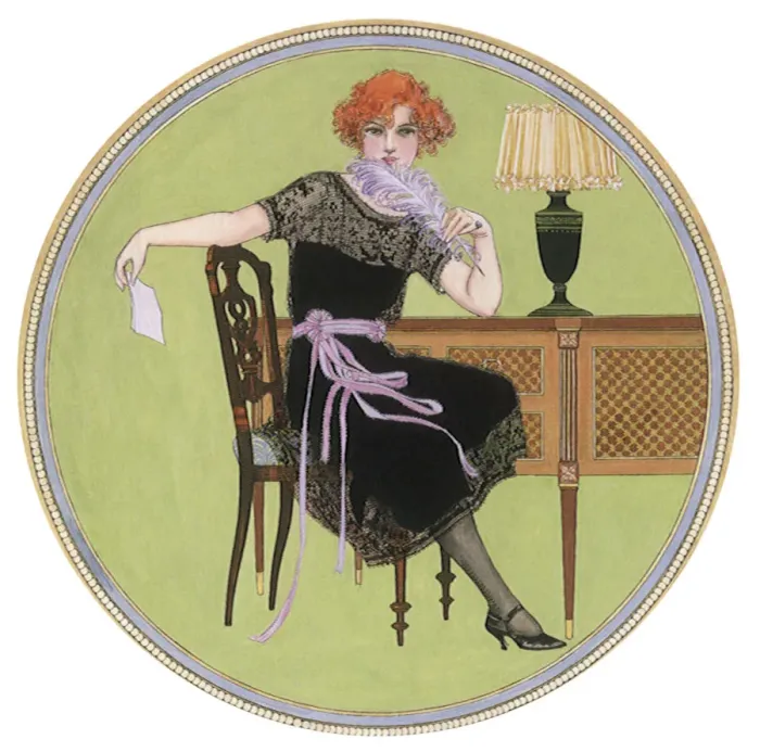 Framed Print : Black Dress and Feather Date: 1915 Framed Print : Black Dress and Feather Date: 1915