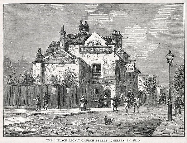 BLACK LION, CHELSEA. The Black Lion, Church Street, Chelsea, London. Date: 1820