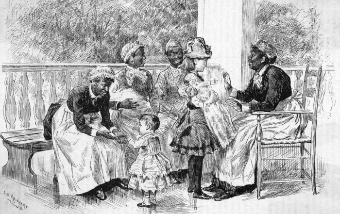 Framed Print : Black nannies in America, 1886 Framed Print : Black nannies in America, 1886