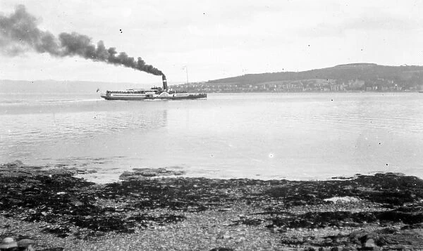 Black paddle steamer on the Clyde